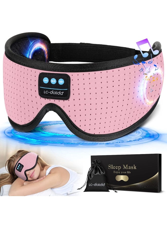 LC-dolida Sleep Headphone, Bluetooth Wireless White Noise Sleeping Eye Mask, 3D Breathable Sleep Mask with Timer for Sleeping Travel Relaxation, Meditation, Cool Gadgets for Women Man - Image 1